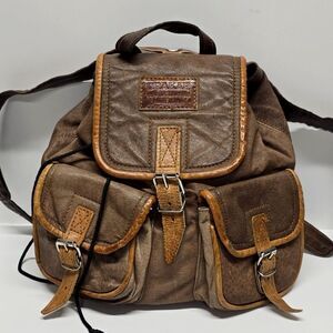 Drakar Genuine Brown Leather Custom Made Backpack Unisex
